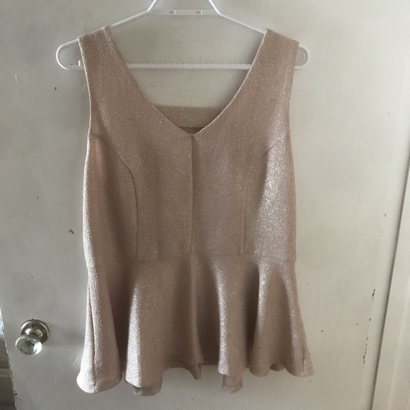 Cream peplum top with sparkles - Picture 3 of 4